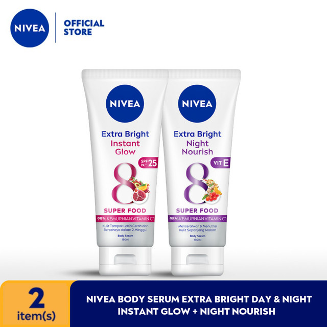 Jual Nivea Body Serum Extra Bright Day Night Instant Glow Spf