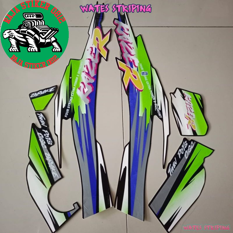 Jual Striping Decal Polet Sticker Kawasaki Kaze R Hitam Lis