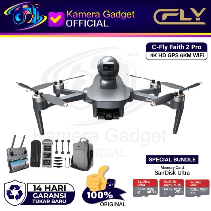 Jual C FLY CFLY Faith 2 Pro 3 Axis Gimbal 4K HD Camera 6KM Drone FPV