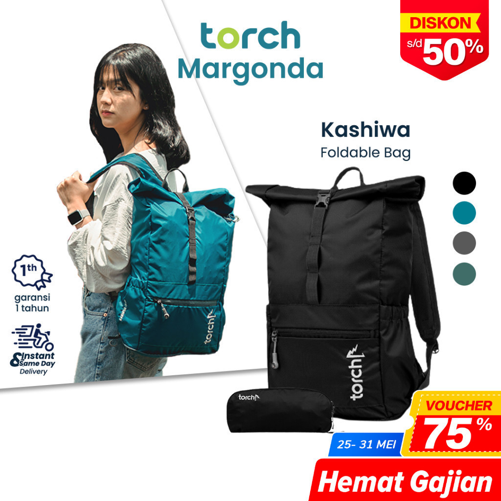 Jual Torch Kashiwa Tas Ransel Lipat Foldable Backpack Punggung Sekolah