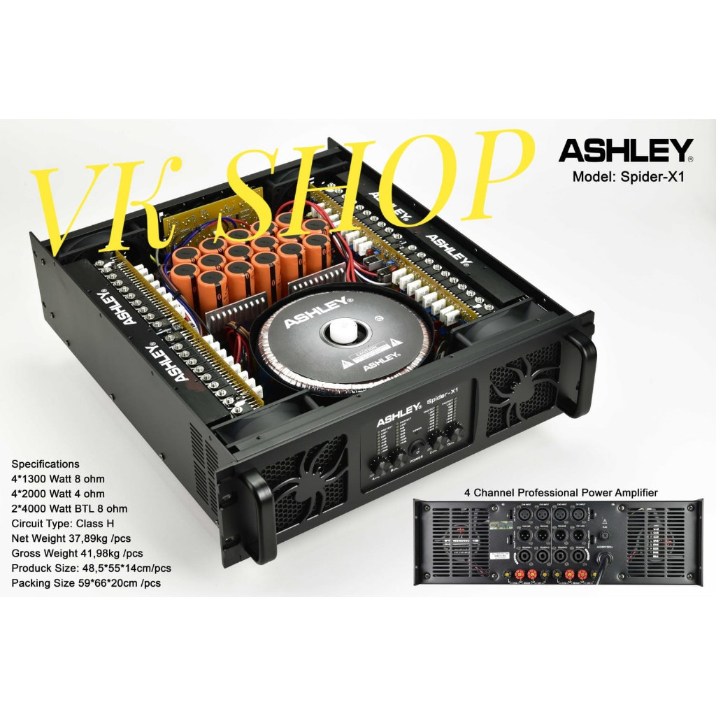 Jual Power Amplifier Ashley Spider X1 Original Class H Power 4 Channel