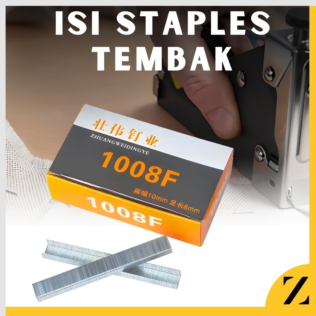 Jual ISI STAPLES STAPLER STEPLES TEMBAK GUN TACKER REFILL 13 6 1 PAK