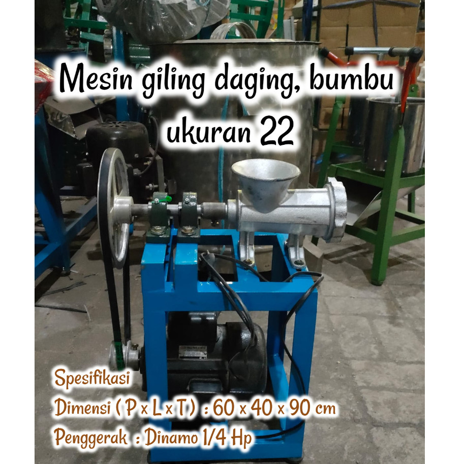 Jual Mesin Giling Daging Bumbu Ukuran 22 Komplit Dinamo 1 4 Hp