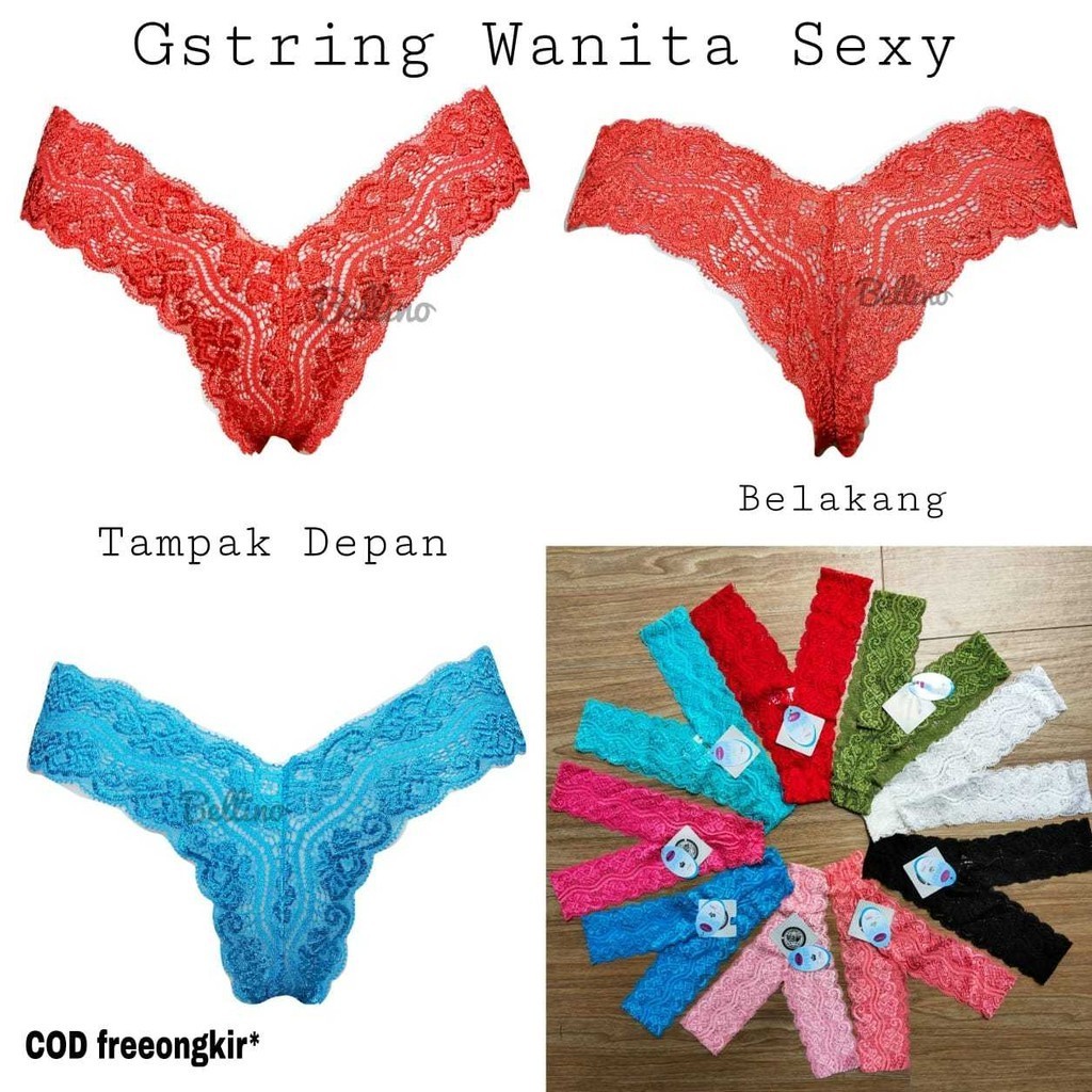 Jual G String Panty Sexy Thong Lace Renda Premium Cd Wanita Hot Celana