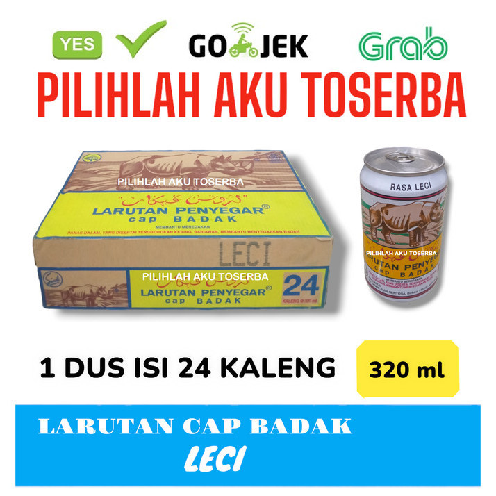 Jual Larutan Penyegar CAP BADAK Rasa LECI 320 Ml HARGA 1 DUS ISI 24