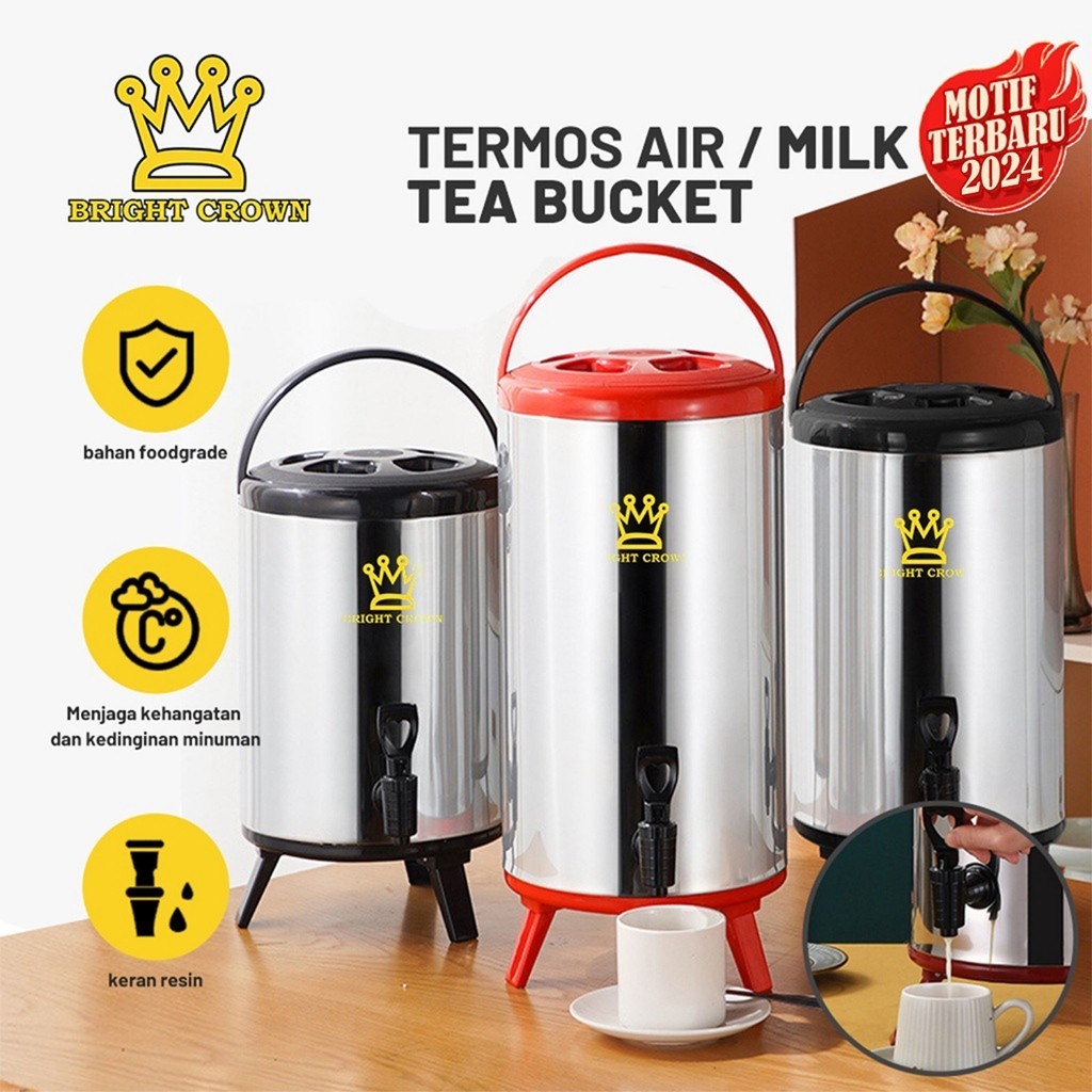 Jual Fz Yn Bright Crown Milk Tea Bucket Stainless Steel L L L