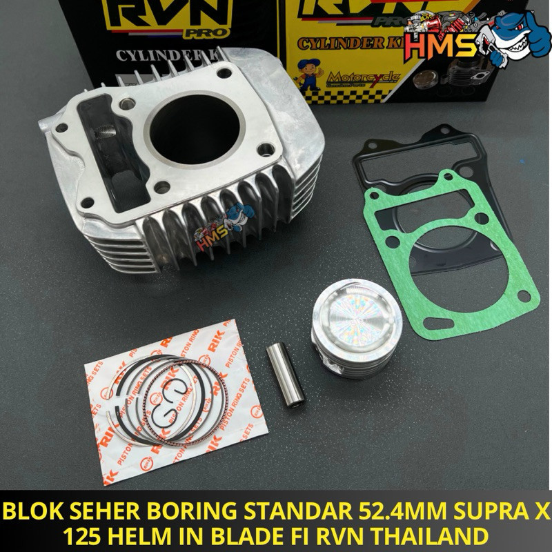 Jual BLOK BLOCK SEHER BORING SUPRA X 125 HELM IN BLADE FI PLUS PISTON