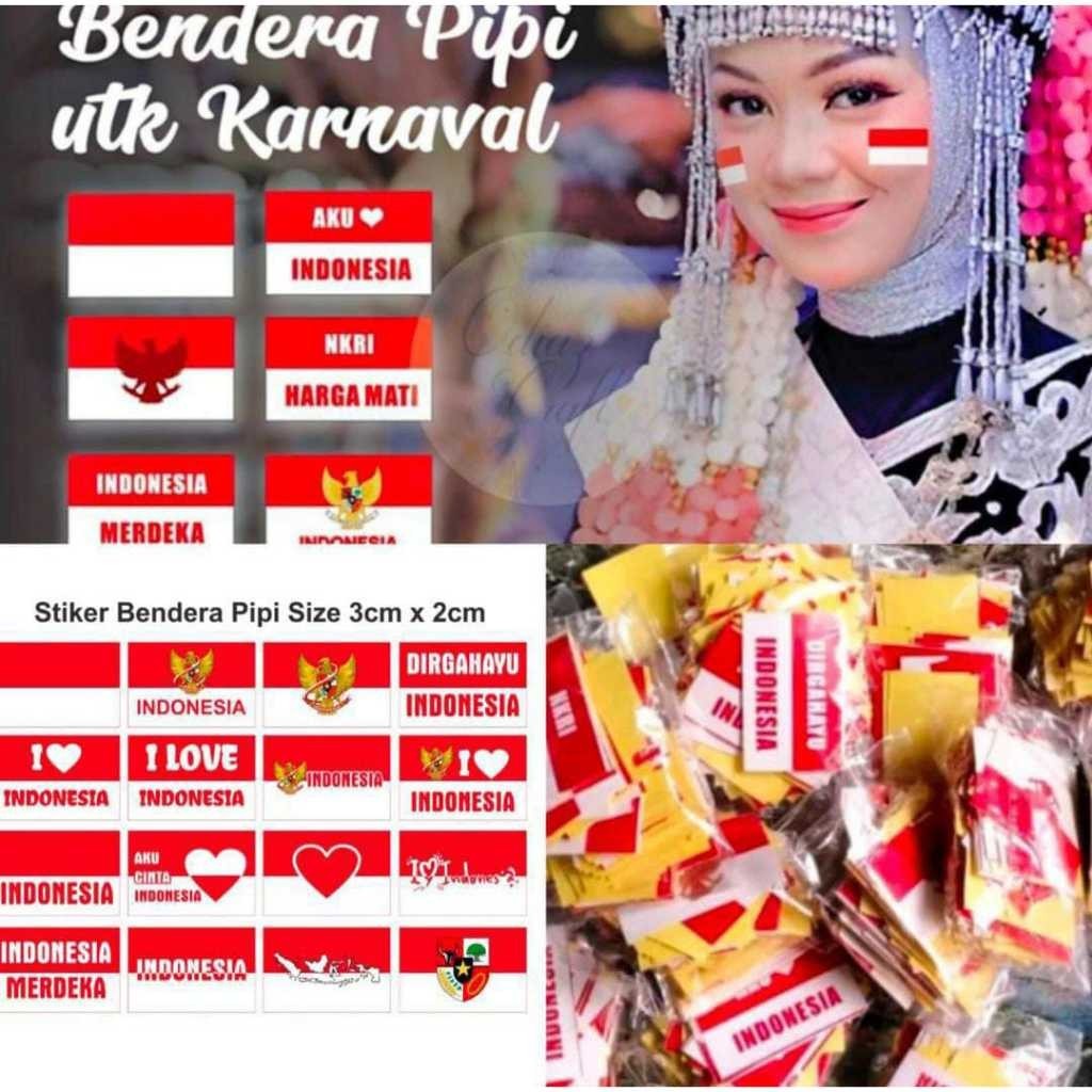 Jual Ks Bendera Stiker Pipi Merah Putih Support Hut Ri Perlembar