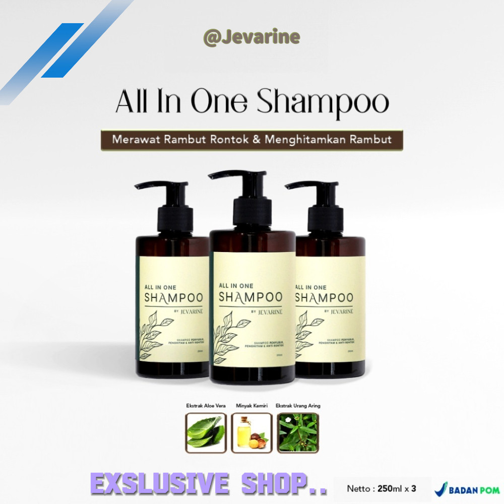 Jual Pcs Jevarine All In One Shampoo Penyubur Penghitam Dan Anti