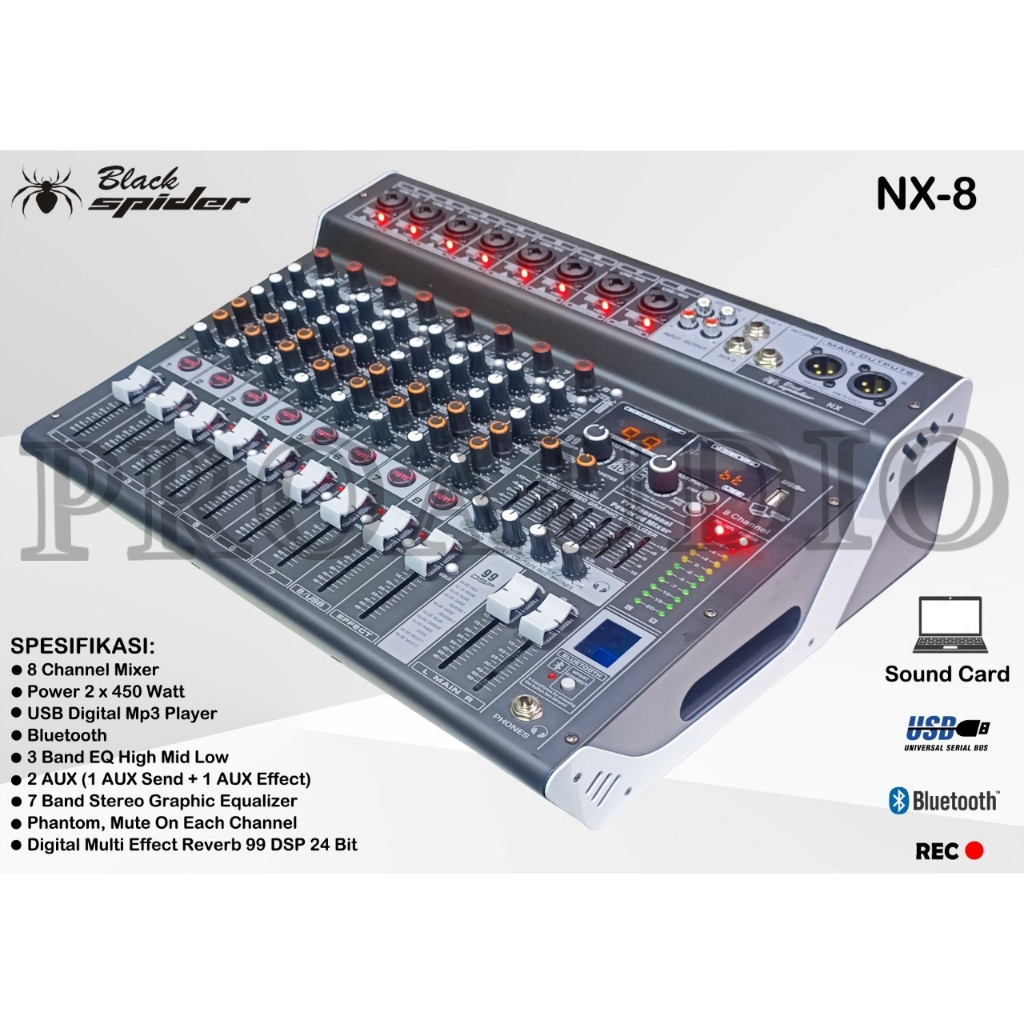 Jual Power Mixer Black Spider NX8 NX 8 NX 8 8 Channel Garansi Original