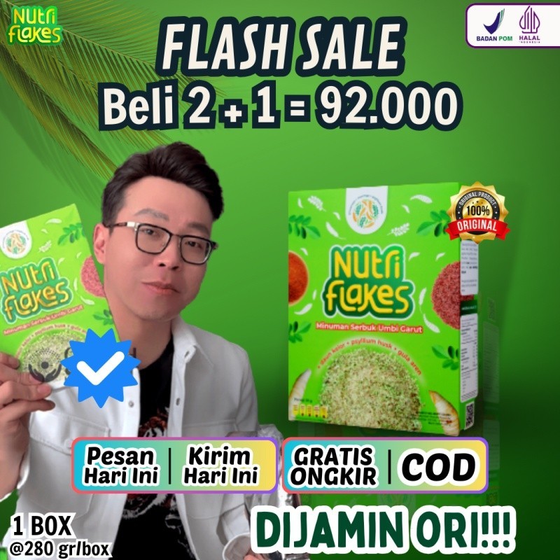 Jual Nutriflakes Original Minuman Umbi Garut Ekstrak Daun Kelor Bantu