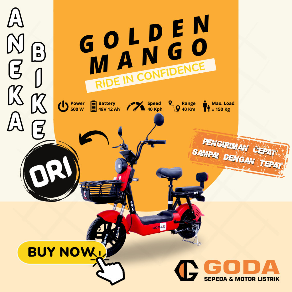 Jual Sepeda Listrik Goda Gd Garansi Resmi Gd Golden Mango