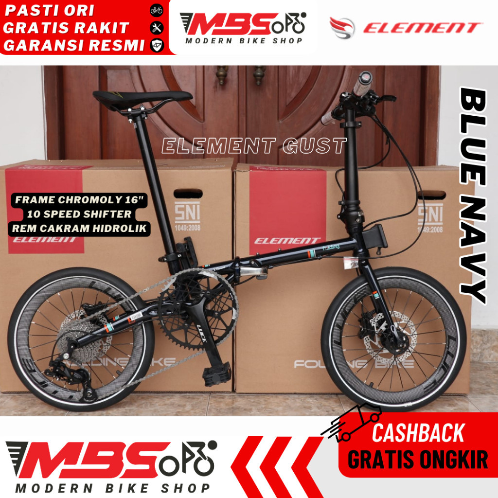 Jual ELEMENT GUST SEPEDA LIPAT 16 INCH DEWASA 10 SPEED CHROMOLY FRAME