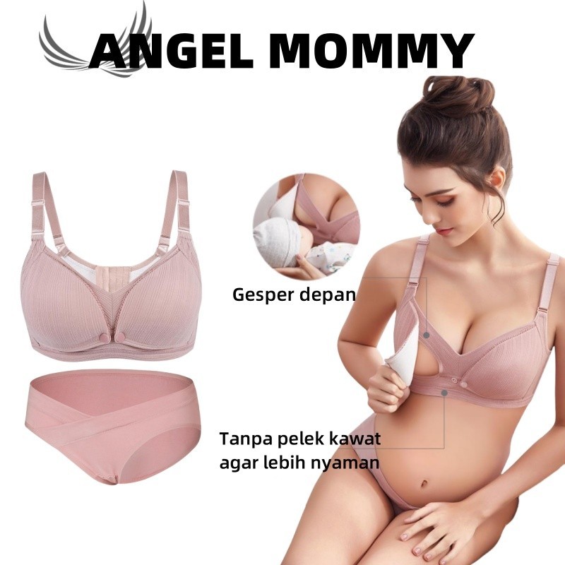 Jual Angel Mommy Set Bra Menyusui Ibu Hamil Kancing Depan Bra Tanpa