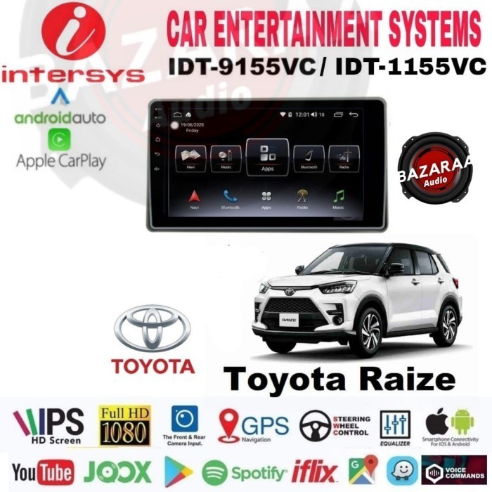 Jual Head Unit Android INTERSYS 10 Inch RAIZE ROCKY VELOZ Socket