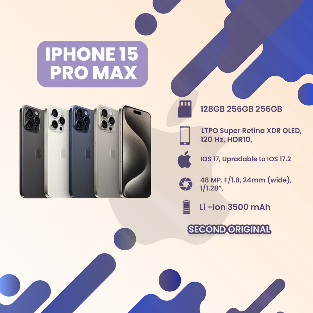 Jual IPhone 15 Pro Max Second Original 512 256GB 1TB Second Original