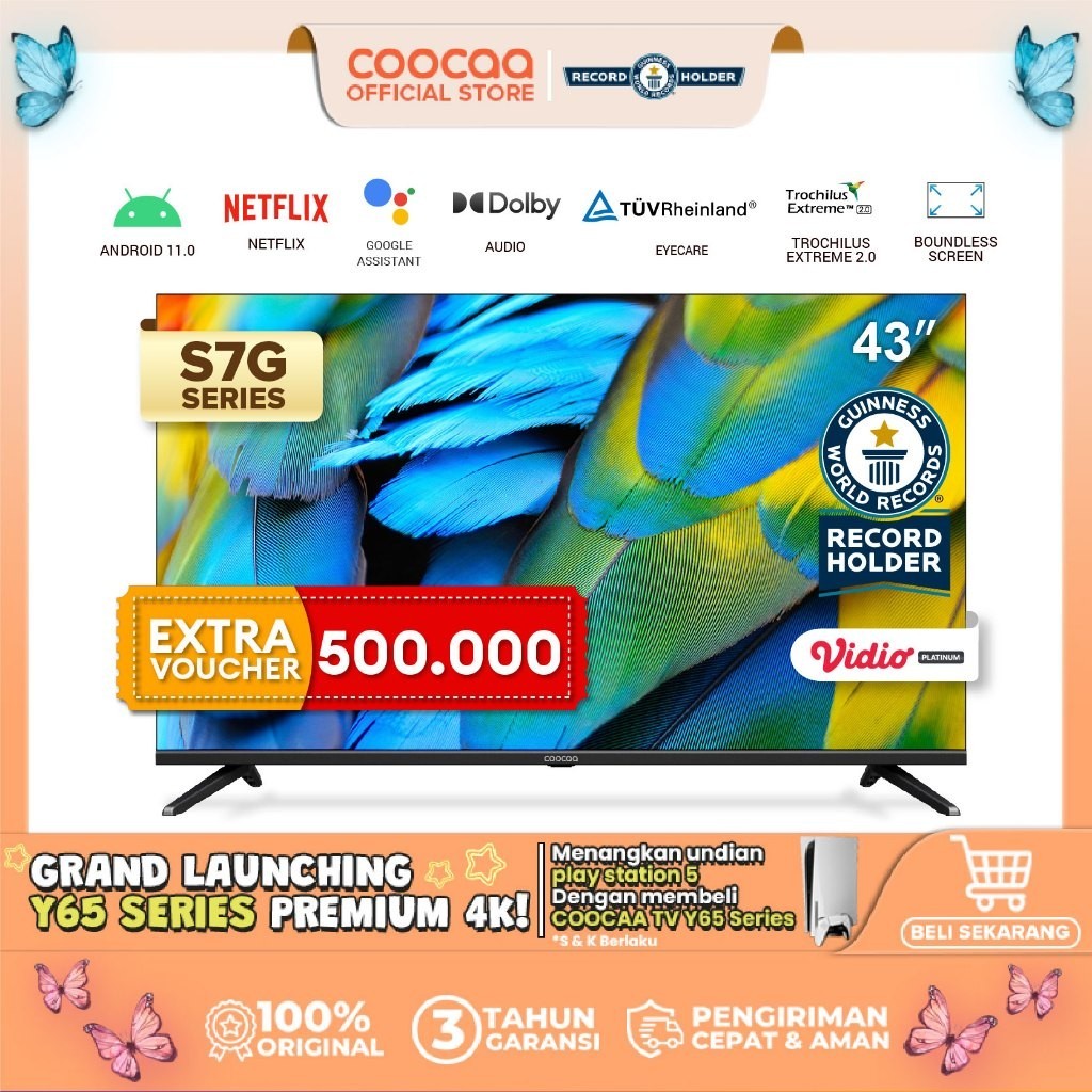 Jual Promo Spesial COOCAA 43 Inch Smart TV Digital TV Android 11