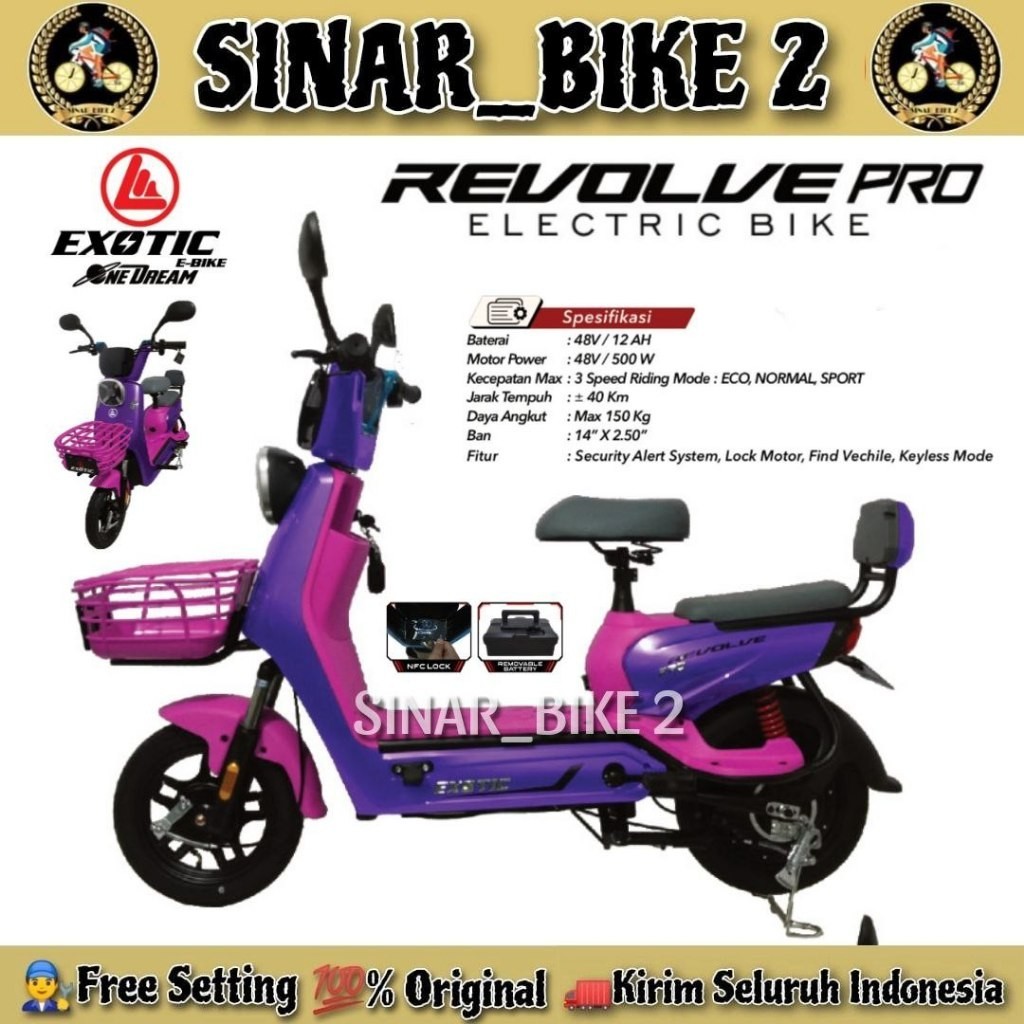 Jual Sepeda Listrik EXOTIC REVOLVE REVOLVE PRO COOLTECH 3 5