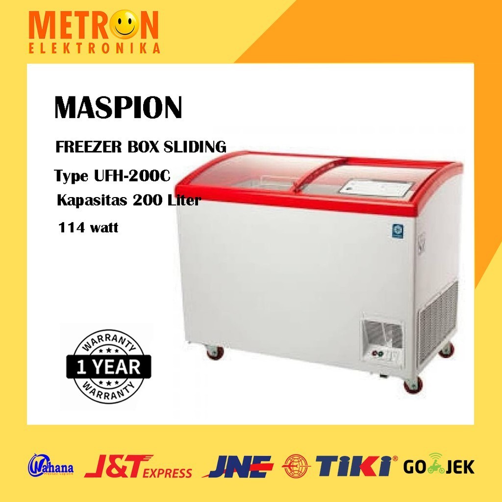 Jual Maspion Ufh C Freezer Box Sliding Glass Pintu Kaca Liter