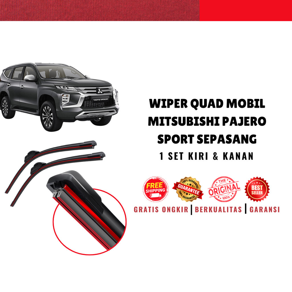 Jual Wiper Quad 4 Karet Mitsubishi Pajero Frameless Model Karet Quad