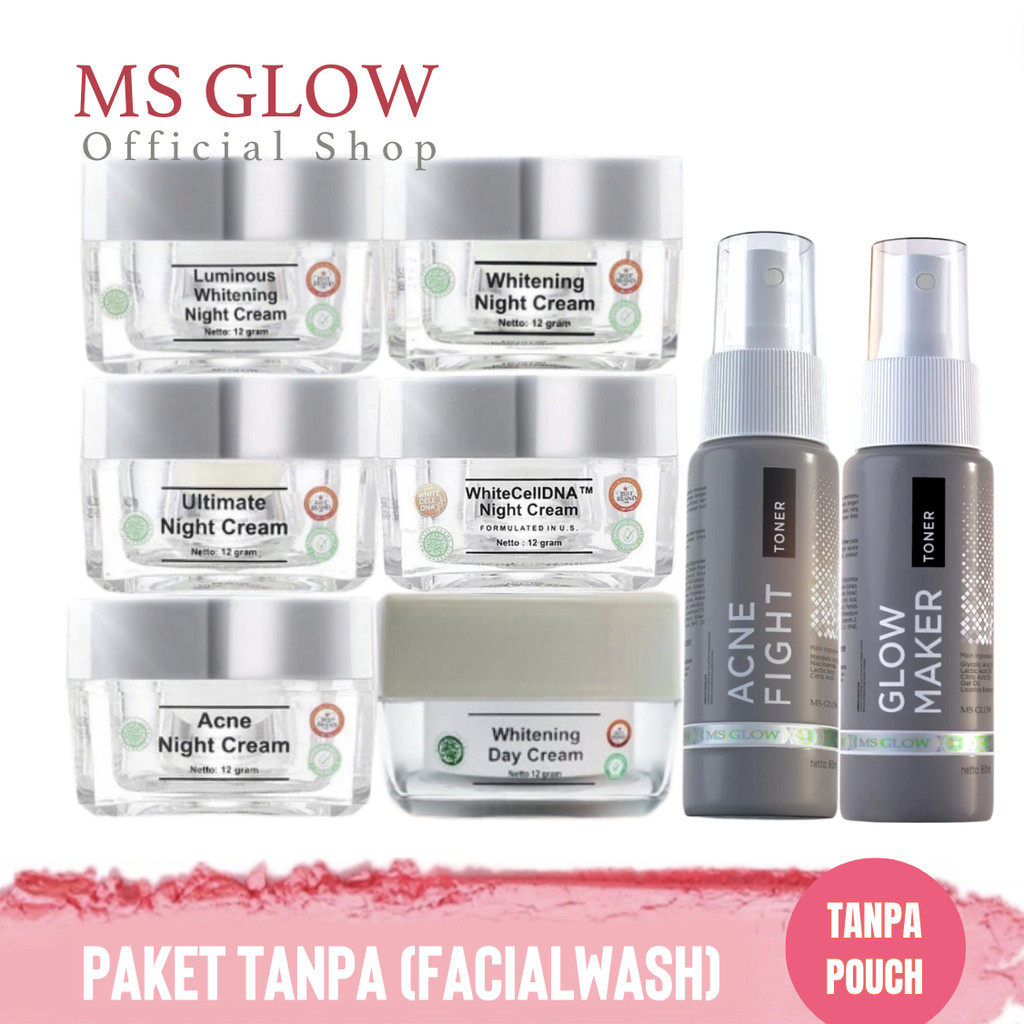 Jual MS GLOW PAKET TANPA FACIALWASH PAKET LUMINOUS PAKET