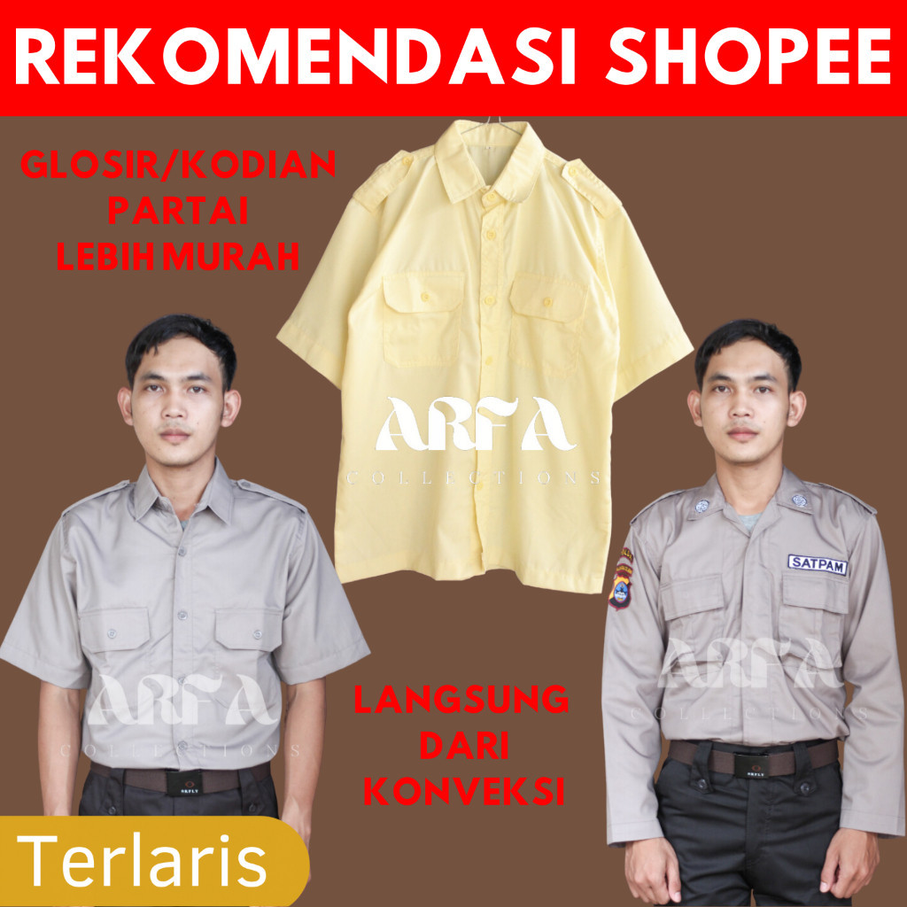 Jual Cod Mssashop Setelan Seragam Baju Satpam Pdh Pdl Security Coklat