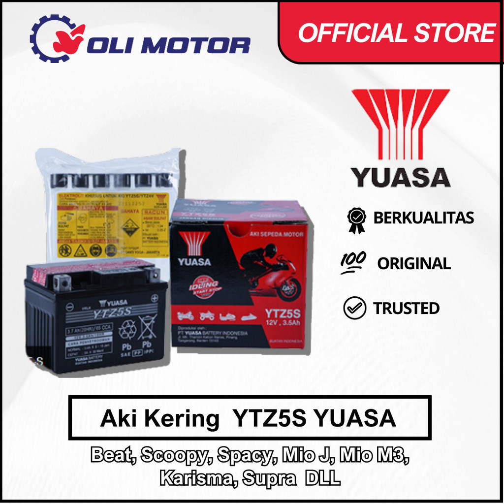 Jual Aki Motor Kering Gtz Ytz S Beat Scoopy Mio J Kharisma Yuasa