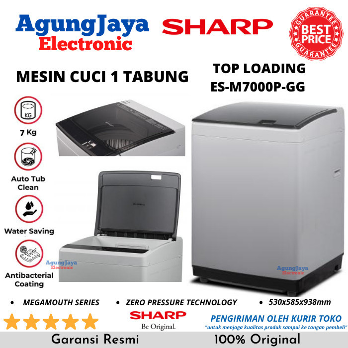 Jual Promo Mesin Cuci Top Loading Sharp Es M P Gg Kg Tabung Wash