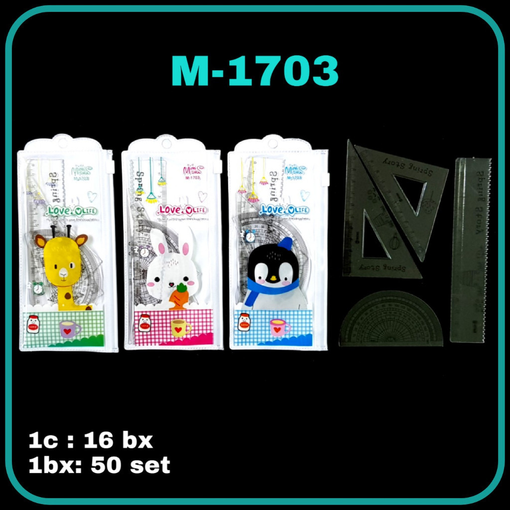 Jual GG Penggaris Set 15cm Packing Mika Garisan Set Ruler Set Shopee