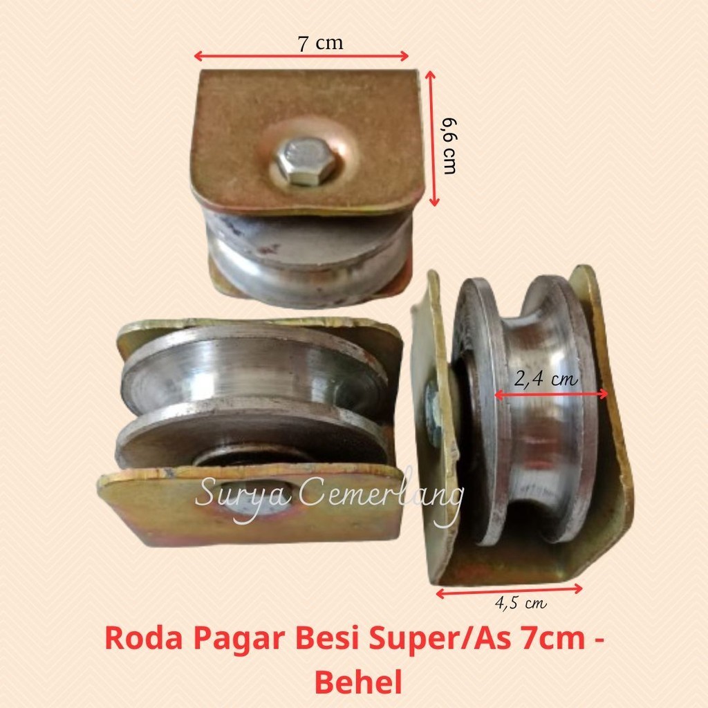 Jual Roda Pagar Besi Super AS 7cm Behel Rell Bundar U Shopee