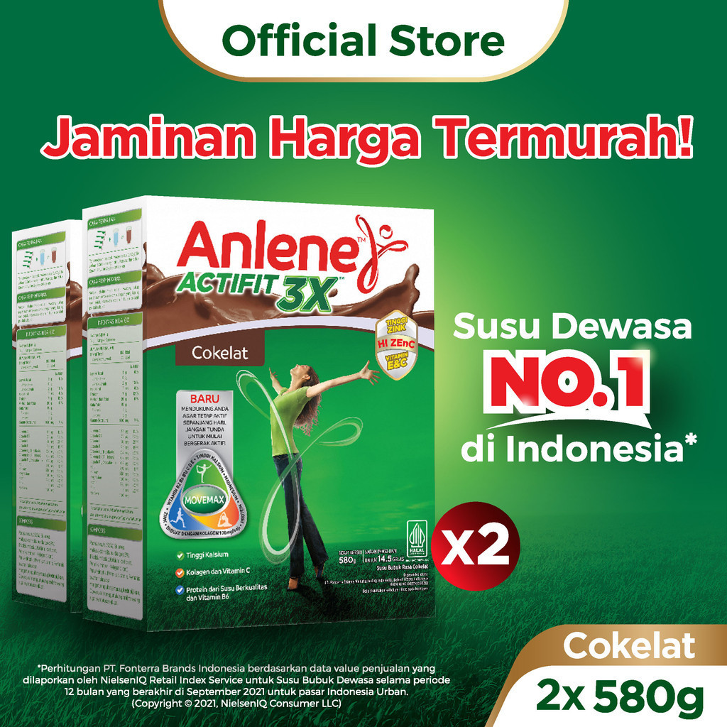 Jual Anlene Actifit X Susu Bubuk Dewasa Cokelat X G Nutrisi