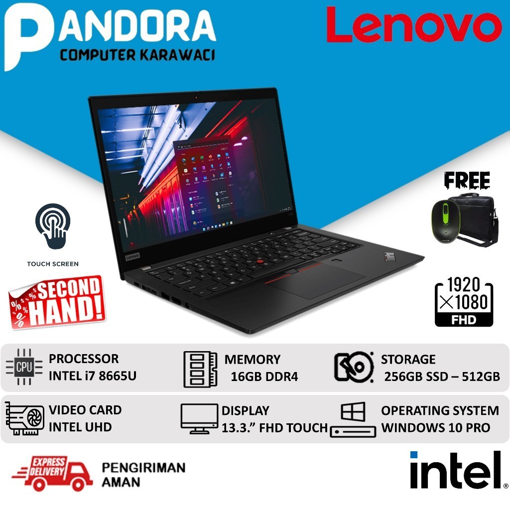 Jual Promo LAPTOP LENOVO THINKPAD X390 TOUCH I7 8665U 16GB 512GB SSD