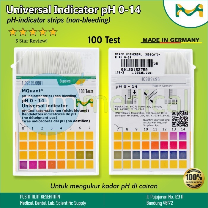 Jual MERCK ORIGINAL Universal Indicator PH 0 14 Kertas Lakmus PH Paper