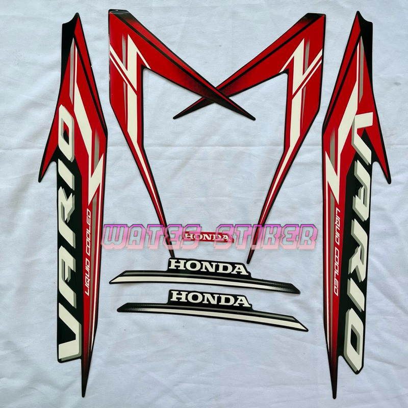 Jual Striping Decal Polet Sticker Honda Vario CBS 125 2024 Hitam Merah