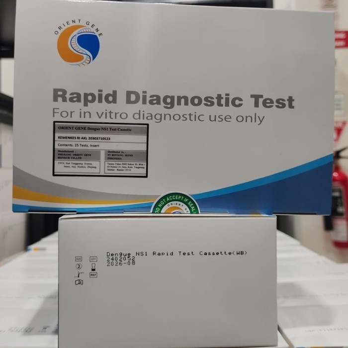 Jual Rapid Test Dengue NS1 Isi 25 Test Demam Berdarah Orient Gene