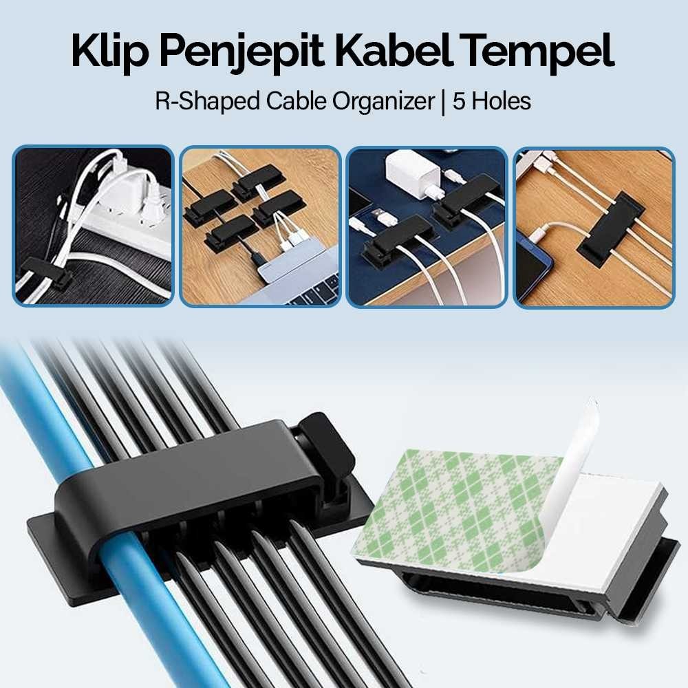 Jual Drivuu Klip Penjepit Kabel Tempel R Shaped Cable Organizer Holes