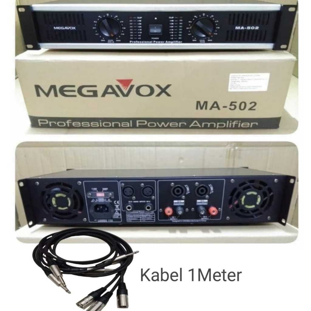 Jual Paket Power Amplifier MEGAVOX MV MA 502 Kabel Canon To Akai 1