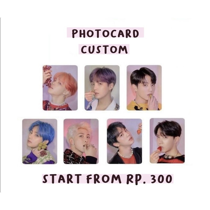 Jual Photocard Custom Photo Card Laminasi Glossy Doff Bts Nct Blackpink