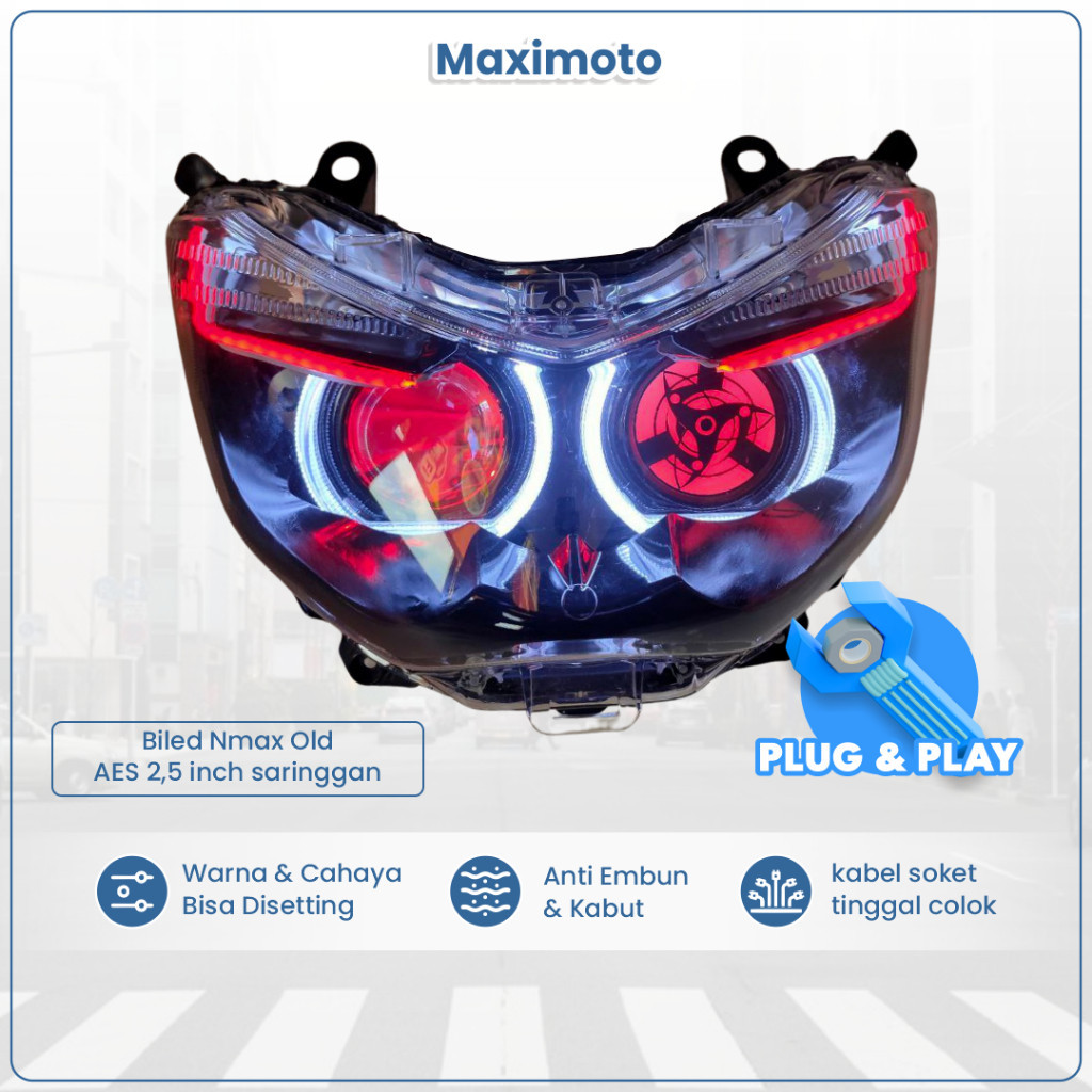 Jual Lampu Depan Custom Biled Nmax Old Aes Inch Saringgan Headlamp