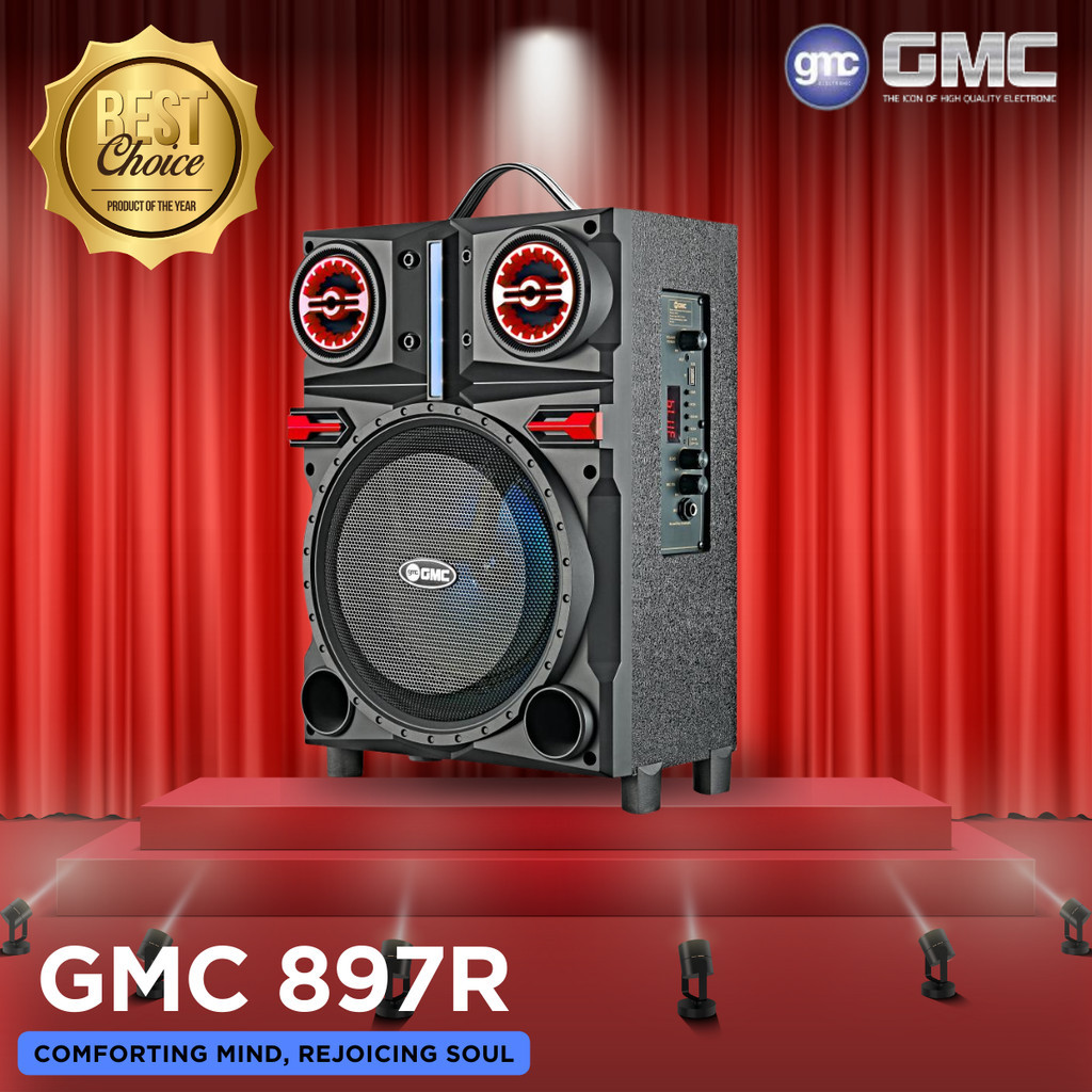 Jual Speaker GMC 897R Bluetooth Portable 8 Inch Pairing Free Mic