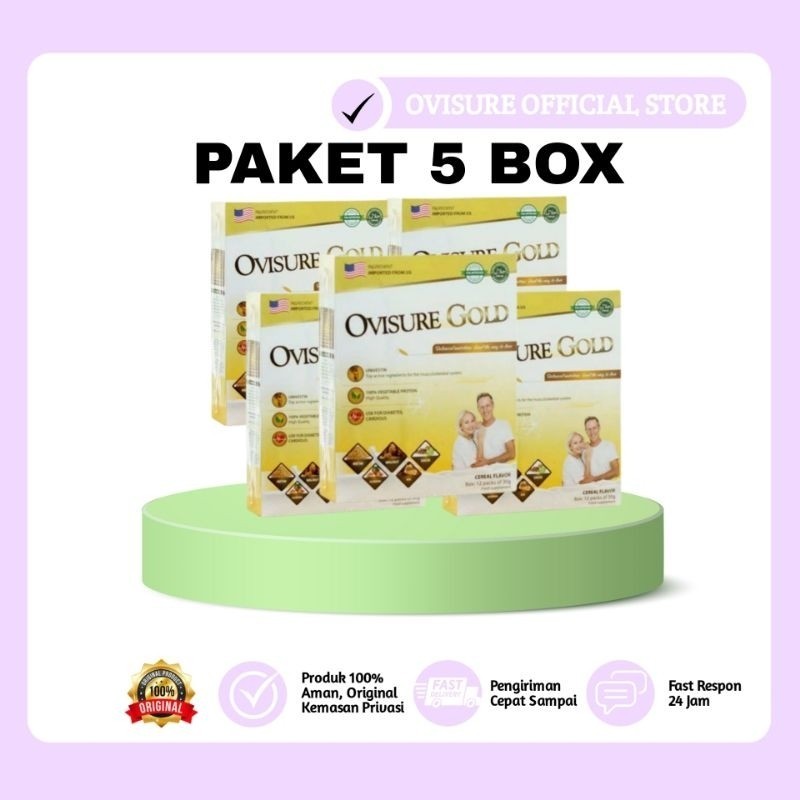 Jual PAKET 5 BOX OVISURE GOLD MILK SUSU OBAT TULANG DAN SENDI YG SEHAT