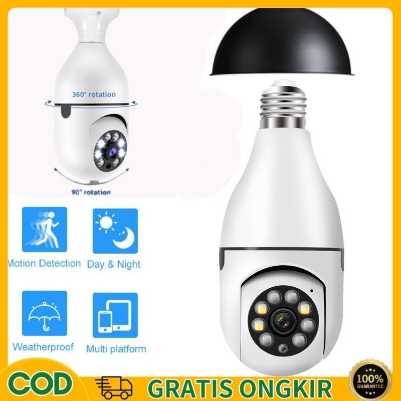 Jual CODV380 Pro CCTV Kamera Lampu 1080P HD CCTV Wifi Bohlam 360 PTZ