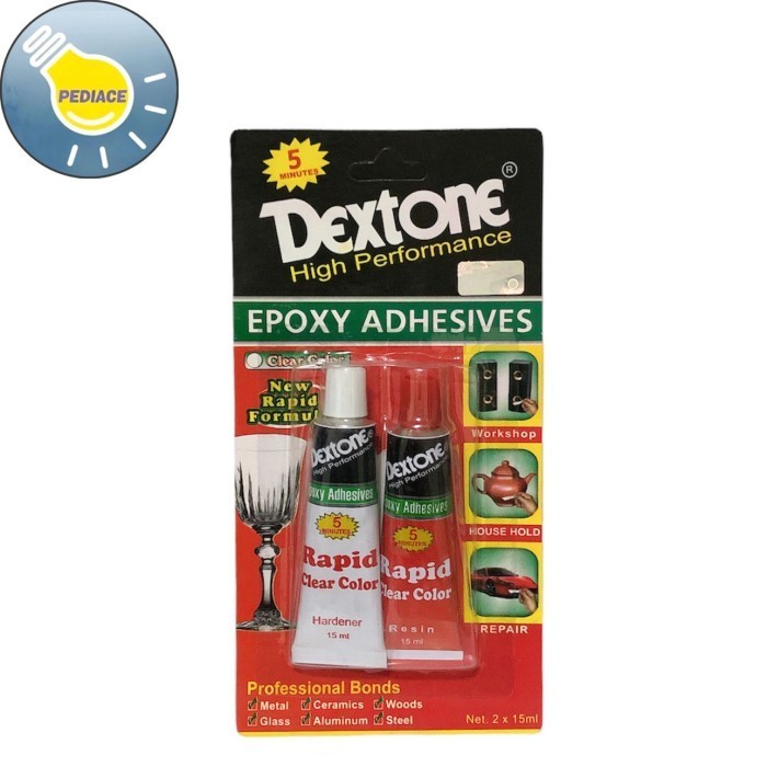 Jual Lem Epoxy Adhesives Clear Bening DEXTONE Hardener Resin 5 Menit