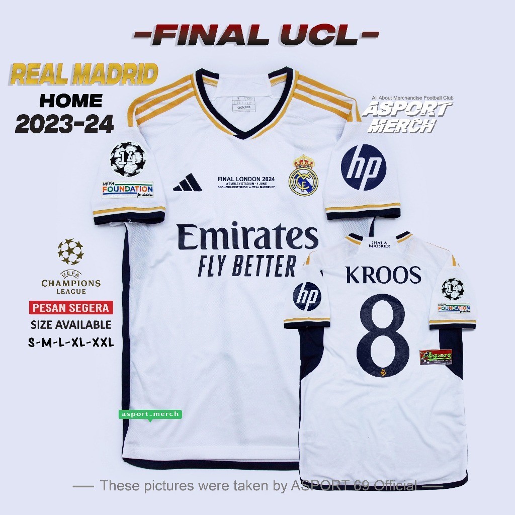 Jual Jersey Bola Real Madrid Home Final Ucl Soccer Jersey