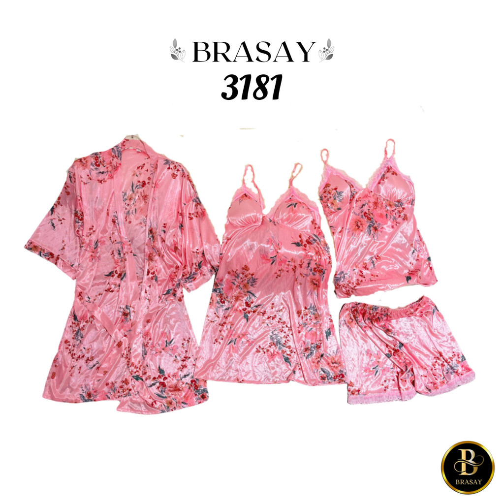 Jual Brasay Lingerie Dress Set Kimono Tidur Lingerie Wanita Baju Renda