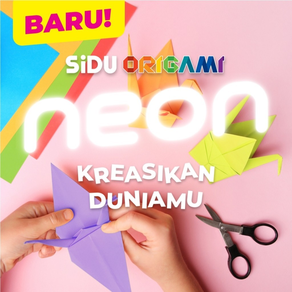 Jual Kertas Lipat Origami Florescent Sidu Neon Sisi Isi