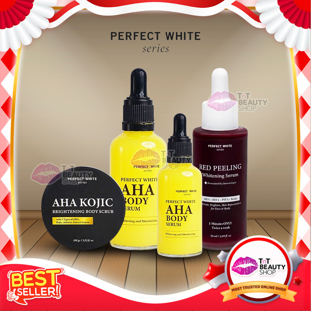 Jual PERFECT WHITE AHA BODY SERUM WHITENING BOOSTER AHA KOJIC