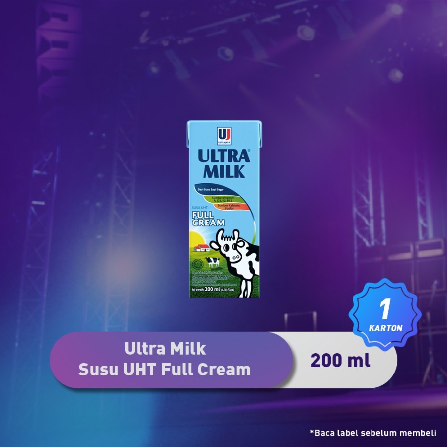 Jual Susu Ultra Milk UHT Full Cream 200mL 1 Karton Dus 24 Pcs