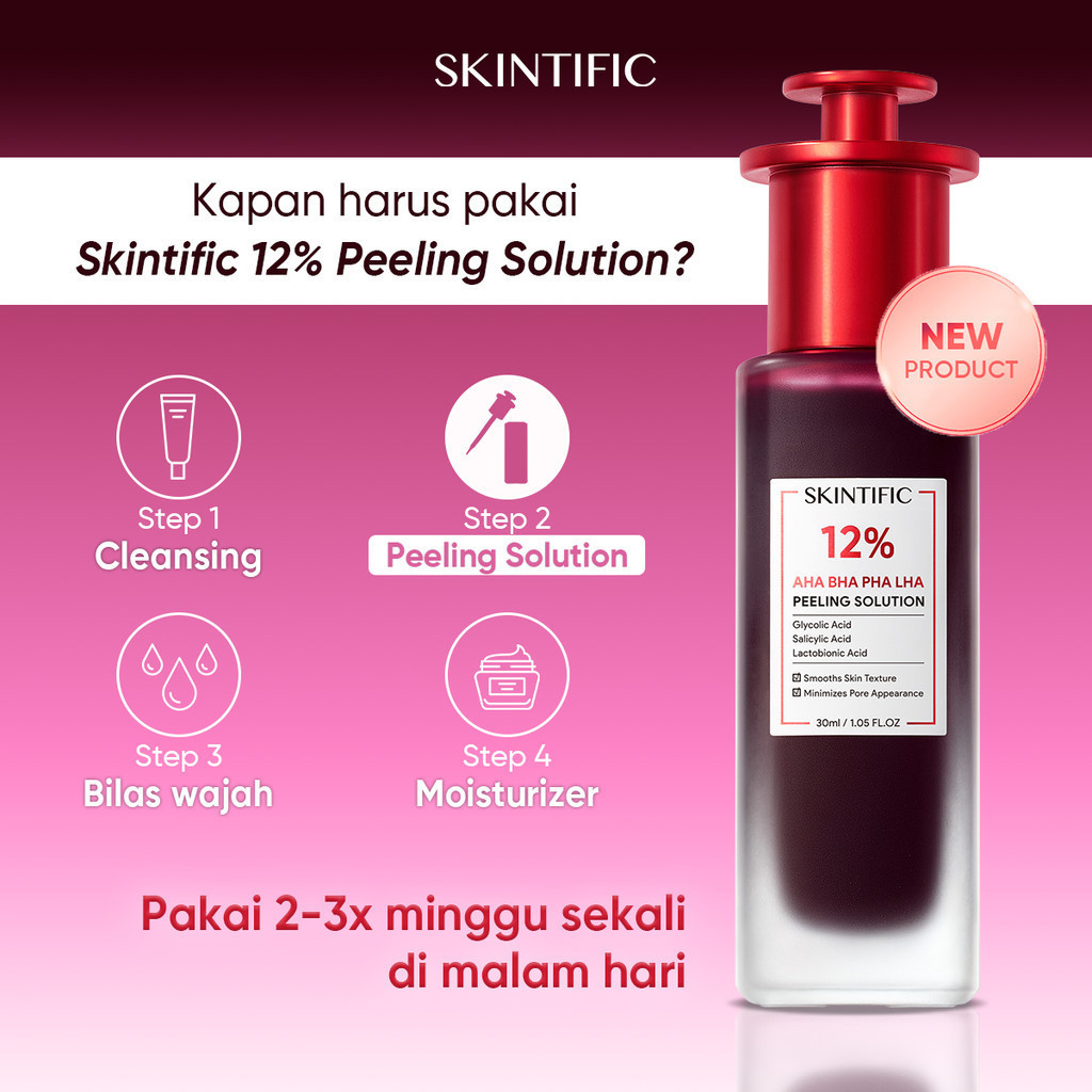 Jual New Launch SKINTIFIC 12 AHA BHA PHA LHA Peeling Solution 30ml