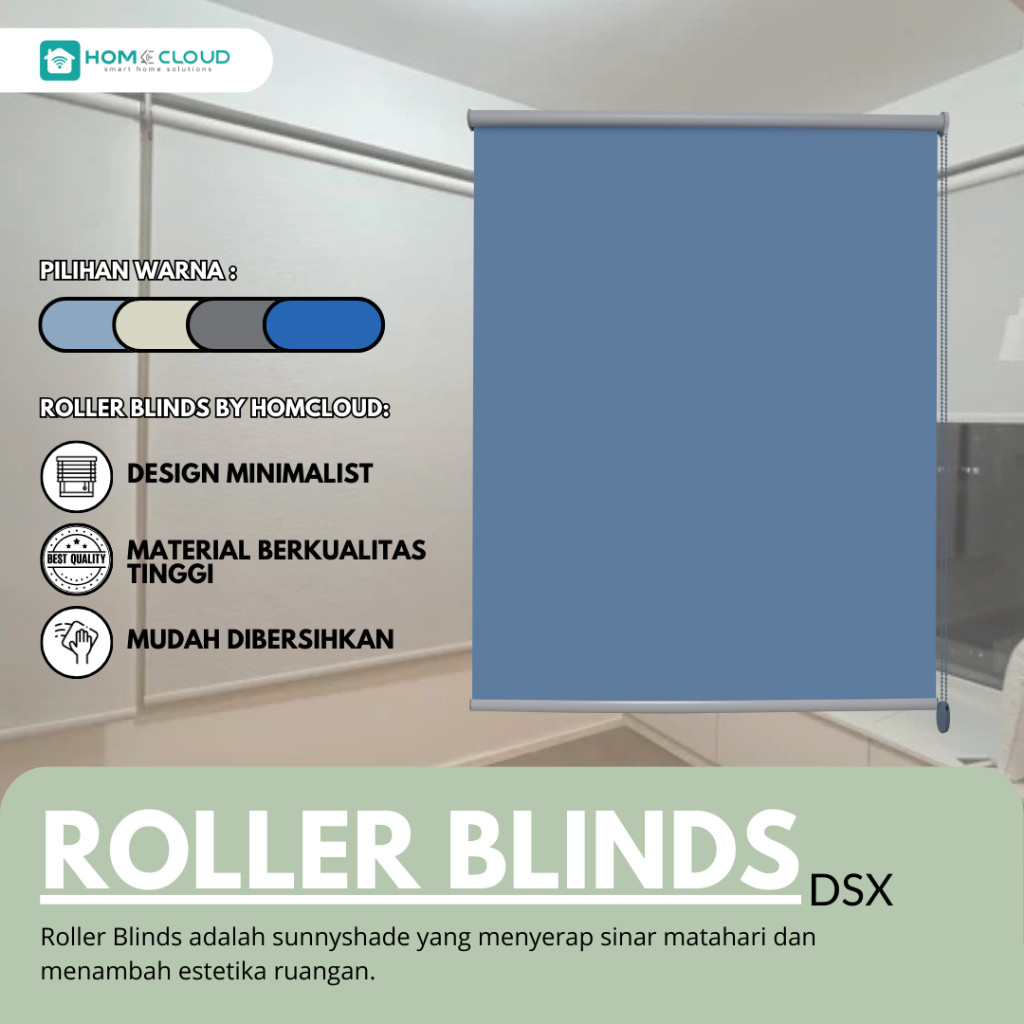 Jual Roller Blind Dsx Tirai Jendela Gulung Tarik Dimout Untuk Kerai